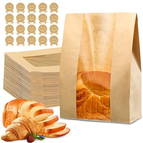 200 Pcs Bread Bags for Homemade Bread 50% Thicker With Window Sourdough Bag