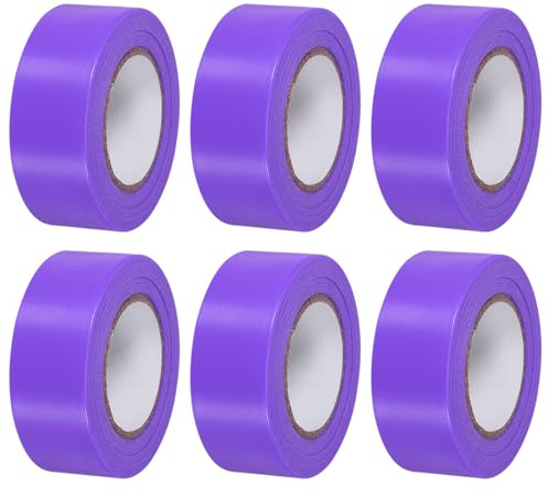 PATIKIL Nastro Segnaletico 1.2 x98', Confezione da 6 Nastri in PVC Non Adesivo Neon per Segnare Alberi, Confini di Rilevamento Esterni, Sentieri, Viola