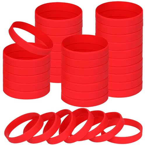 NAHRMY Silikonarmband tomma gummiarmband, 60 st sportfest silikon elastiska armband storpack armband för evenemang skollärare tillbehör
