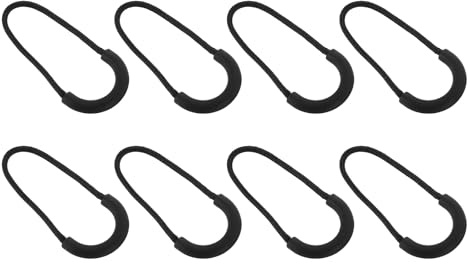 QUARKZMAN 16 Piezas de Tiradores de Cremallera de Repuesto, Extensor de Cordón en Forma de U para Tiradores de Cremallera, Fijador de Etiqueta para Chaqueta Bolsos de Mano, 63.5mm Negro