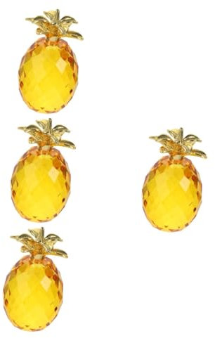 Garneck 4pcs Pineapple Table Adornment Home Decor Statue Crystal Fruit Paperweight