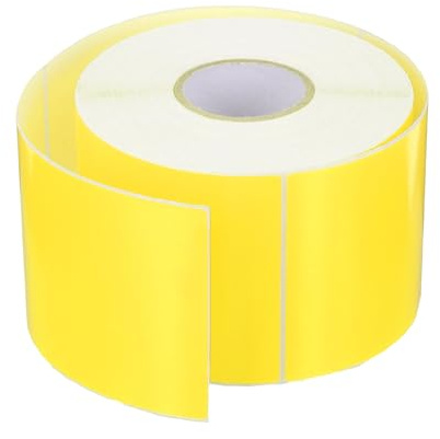 PATIKIL 3 x 5 Inch Rectangle Inventory Color Coding Labels 1 Roll, Square Self-Adhesive Inventory Label Stickers for Office Home Organization Name Tags, 500 Per Roll, Yellow