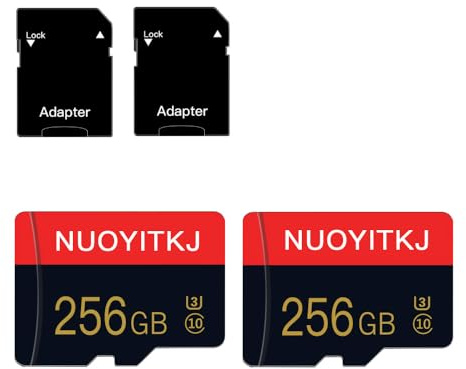 2 Pack 256 GB Memory Card -Kartenklasse 10 Speicherkarte mit -Adapter Hochgeschwindigkeit TF -Karte für Tablet, Kamera, Drohne