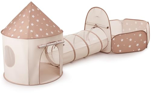 Sumbababy Tente Enfants Intérieur: Tente de Jeu+Tunnel Enfant+Piscine à balles Pliable 3-en-1 - Grande Aire de Jeux de Jardin pour garçons Filles Bebe - Pop Up Enfant Extérieur Cadeaux d'anniversaire