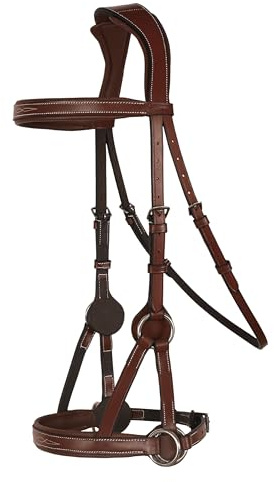 Exion 'Astra' Sidepull Bridle with Rubber Reins (Oak Brown, Cob)