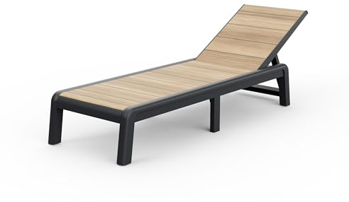 Keter Avon-Tumbona de Jardín Plegable, para Exterior terrazas, Patios, Jardines, 4 Posiciones, Color Marrón