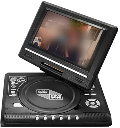 7,8/9,8 Tums Bärbar DVD-spelare Med Hög Klarhet, TV-funktion, Inbyggd Kortläsare, Vridbar Skärm, Mobil For Resor Platsbesparande(9.8 inch)