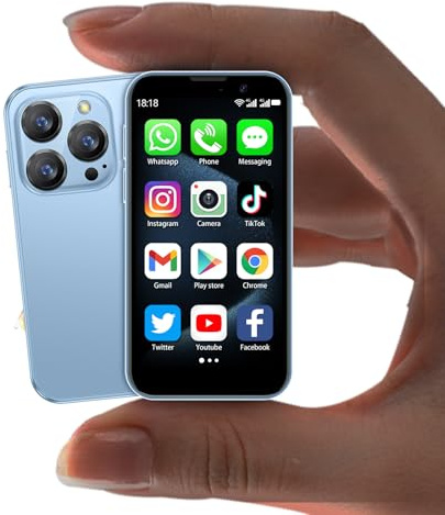Mini-Smartphone, Mini Handy, Android-Mini-Telefon, Kinderhandys Blau