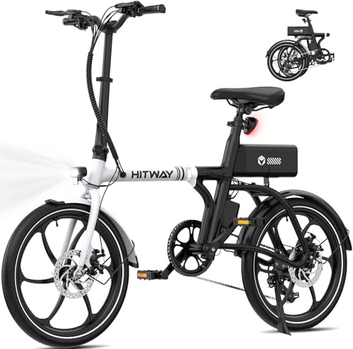 HITWAY Vélo électrique, Pliable E Bike 16/20 Pouces, Moteur 250W, Vitesse Maximale 25km/h, Batterie Lithium-ION 36V 9Ah, Autonomie 35-70/40-65km, Ville E-Bike Urbain Pedelec pour Adultes