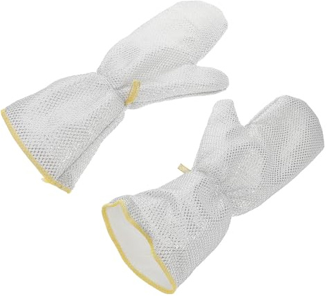 Ipetboom 2pcs Waterproof Wire Dishwashing Gloves Heavy Duty Kitchen Cleaning Mitts Heat Resistant Extended Length Gloves for Household and Gardening Tasks