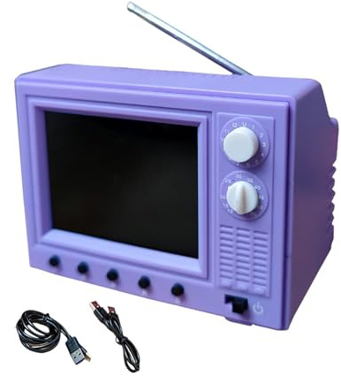 TV Jouet,Affichage 720p avec Mémoire 8 Go Et Lecture USB, Jouet Rétro | Télévision Miniature pour Maison de | pour Maison Chambre Bureau Dortoir Couloir Entrée Bibliothèque Table Maison de