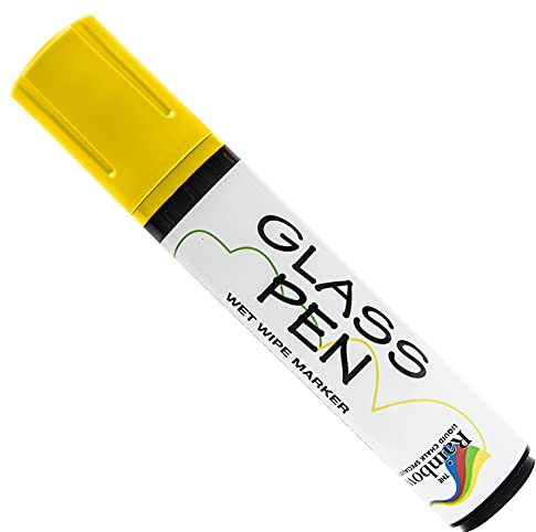 Glass Pen Window Marker: Liquid Chalk Pens for Glass (Yellow, Jumbo Tip)
