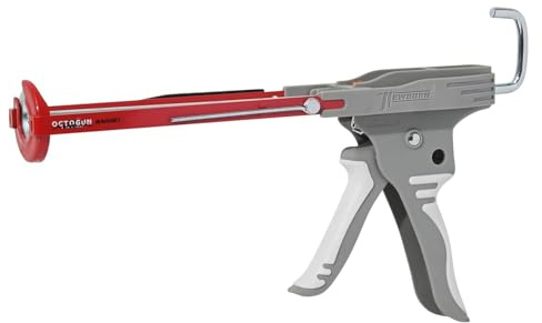 Newborn Octogun 289-HTD Drip-Free Ratchet Caulking Gun - HybridTech | Fits 1/10 Gallon Cartridge | 6:1 Thrust Ratio | Ratchet Rod Parallel Frame with Built-in Smoother Tool | Scraper & Plug Included