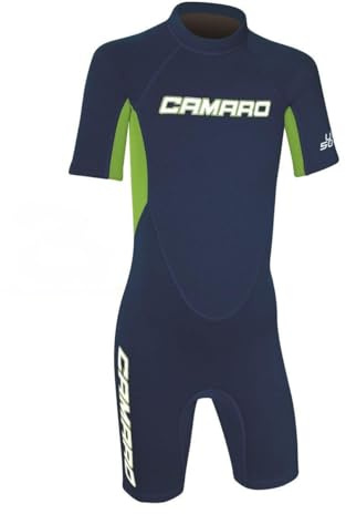 Camaro Flex Reactor Spring Combinaison shorty de natation en néoprène pour enfant Bleu