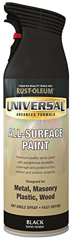 Rust-Oleum AE0160004E8 400ml Universal Spray Paint-Satin Black, 400 ml (Pack of 1)