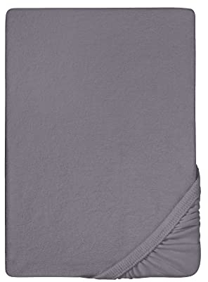 biberna Frottee-Stretch-Spannbetttuch 0012344 Silbergrau 1x 180x200 cm - 200x200 cm
