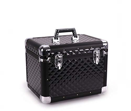 UNIQHORSE Black Pearl Aluminum Grooming Box Tack Box - Made for Equestrians - Removable tray. Lots of space. Washable and robust