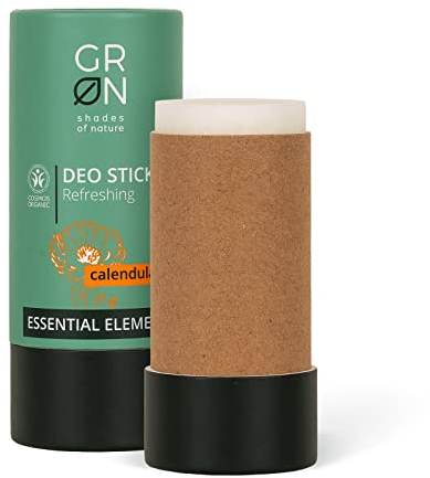 Grn shades of nature 30255 desodorante cosméticos orgánicos refrescante en barra - caléndula orgánica - 0% aluminio - 0% plástico - 40 g