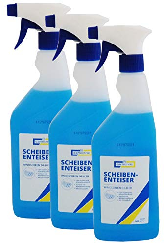 3 x cartechnic Scheibenenteiser 500ml, Enteiserspray Auto, Eisentferner für Autoscheiben