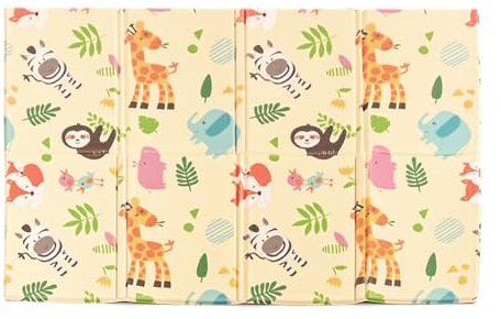 KandyToys Wild Life Foldable Baby Play Mat | Thick Padded XPE Baby Crawl Mat | Waterproof | Safe