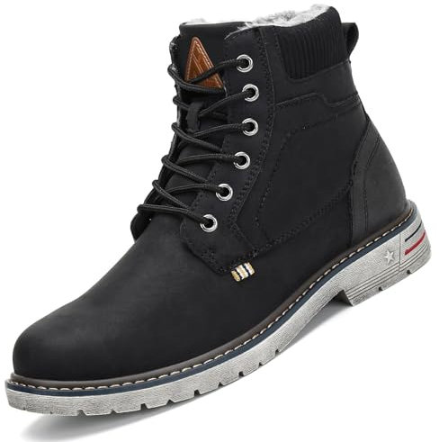 Mishansha Winterschuhe Herren Damen Winterstiefel Winterboots Gefüttert Wanderschuhe Barfußschuhe Winter Wasserdicht Schneestiefel Warme Schneeschuhe Lakritz,GR.44