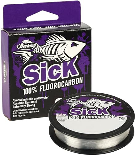 BERKLEY Sick Fluorocarbon Leader, Unisex, Transparente, 0.40mm | 12.6kg | 27lb | 50m | 54yd