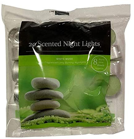 PHG Fresh Scented Tealight Candles with 8 Hour Burn Time | Long-Lasting Tealight Candle Set | Fancy Tealight Candles for Home Decoration | Quality Tealight Candle (White Musk)