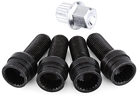 Écrous De Roue, Boulon De Roue En Acier Noir M14 X 1,5 Mm Et Jeu D'écrous De Roue, écrous De Roue à Extrémité Fermée Avec Clé Pour Pièce De Rechange De Voiture