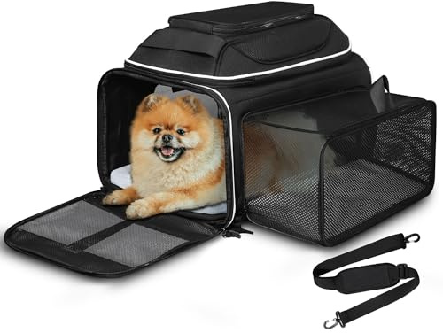 Petskd Trasportino espandibile superiore e laterale per animali domestici, 43 x 28 x 24,5 cm, approvato dalla compagnia aerea sud-occidentale, morbido trasportino per cani di piccola taglia e gatti