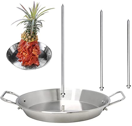 Soporte vertical para pinchos de carne, soporte de barbacoa de acero inoxidable con 3 piezas extraíbles para asar carne, tacos de barbacoa extraíbles, accesorios de barbacoa multifunción para la