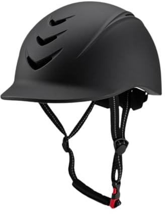 Sharplace Reithelm, Reitsporthelm, Outdoor-Sport mit herausnehmbarem Futter, Herren, Damen, Erwachsene, Verstellbarer Starter-Reithelm, Schwarz