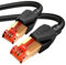 Cat 8 Ethernet Cable 1M, High Speed Network Internet Cable RJ45 40Gbps 2000Mhz Nylon Braided Gold Plated Gigabit Patch Cord (1 Meter black round cable)