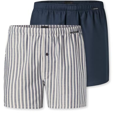 Schiesser Herren 2 Pack Baumwolle Web Multipack-Webboxer Boxershorts, Sortiert 2_183215, 7