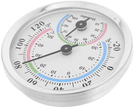 Générique Mini Thermomètre Hygromètre En Alliage D'aluminium, Jauge De Température Et D'humidité Portable, Capteur De Haute Précision Pour Maison, Voiture, Bureau, Patio, Sauna, Jardin