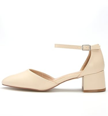 Rio Fiore Tacones, Zapatos de Tacón Mujer, 4 cm Tacón Bloque, Negro/Beige, Piel sintética/Microfibra, 12692