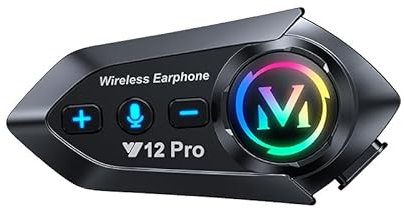 YiYunTE Intercomunicador Casco Moto, Dual Cancelación de Ruido Intercomunicador Motos, Impermeable Manos Libres Motos, Bluetooth Auriculares Casco Moto Hombre Mujer con Llamadas/Asistente Voz/Música