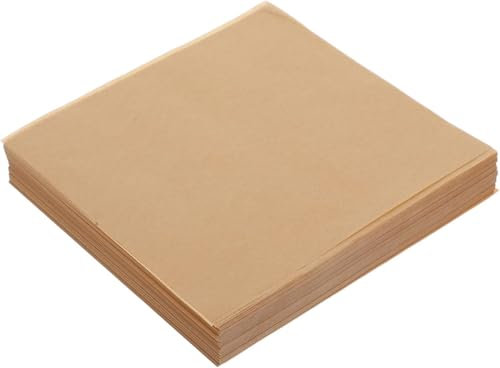 Trifletopia 100PCS Parchment Paper Sheets - Baking Paper - Unbleached Nonstick Paper - Precut for Baking Wrapping Cookie Patty Storage - 15x15cm (Brown)