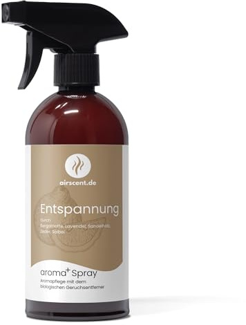 Entspannung Geruchsentferner Spray – Bio Raum- & Textilspray mit ätherischen Ölen – Lavendel, Bergamotte, Sandelholz, Zeder & Salbei – Aromapflege Duftspray – 500 ml