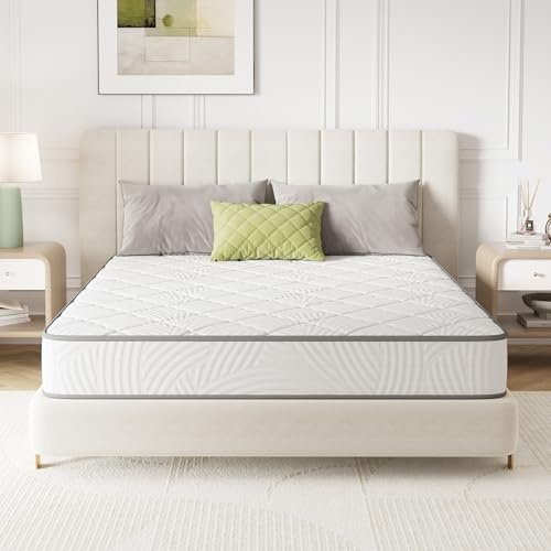 Novilla Queen Mattress, 8 Inch Queen Size Mattress Hybrid with Comfy Support, Bed Mattresses in a Box with Individual Pocket Springs for Motion Isolation & Pressure Relief, Certipur-Us Certified