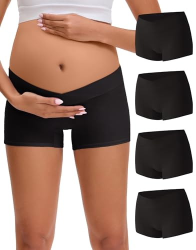 INNERSY mammakalsonger dam bomull graviditets-boxershorts underkläder undermagen 4-pack