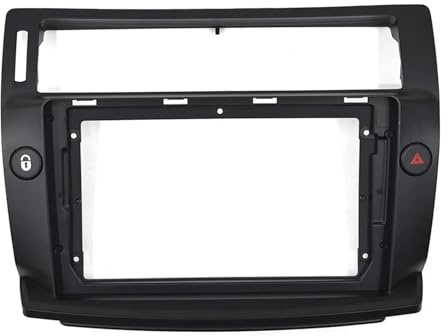 2 Din Bilradio Stereo Ljudplatta Fascia Ram 9 Tum Stor Skärm Player Panel Dash Mount Kit För Citroen C4 För Quatre 2004-2009 GFVFGNLNNA(Black)