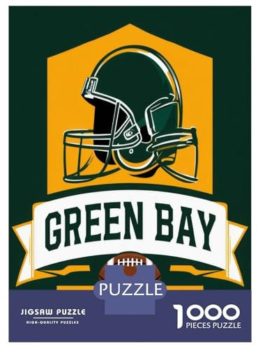 Casco Football Americano Green Bay Puzzle 1000 Pezzi per Adulti Carta Gioco di Puzzle 1000 Pezzi Relax Famiglia 52x38cm/1000pcs