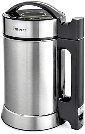 Idavee Brand - IAE15-1.9 Liter Automatic Hot Soy Milk (Almond, Rice, Quinoa Milk) Soup, Porridge & Cold Juice Maker - 2 Layer Stainless Steel - Recipe Booklet