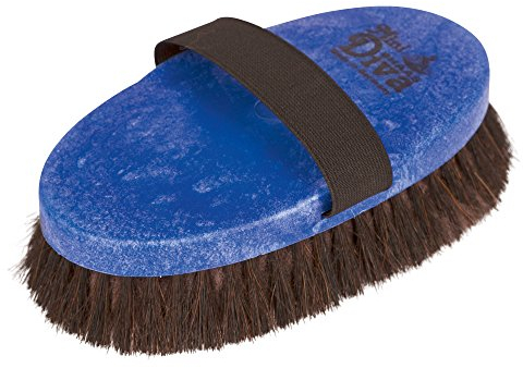 Haas Lammfellbürste Mini Diva für Pferde, Kardätsche, 150x75 mm, Blau