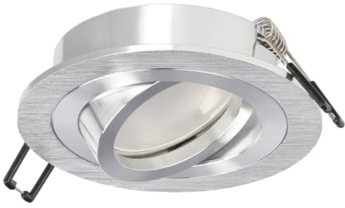 EDO, Foco empotrable CERI 1 OV plateado, giratorio, redondo, lámpara de techo LED, foco empotrable LED, lámpara empotrable de techo, lámpara empotrable de techo de aluminio, EDO777140