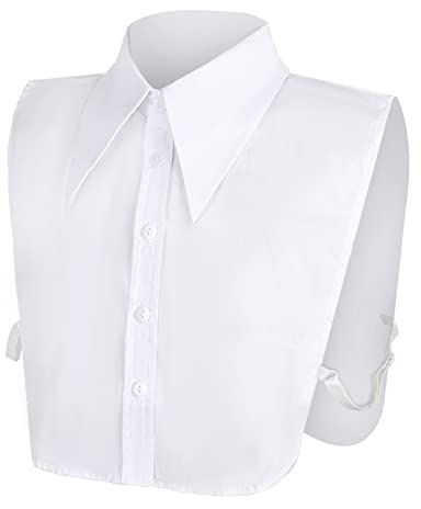 Minicoco Fake Collar Detachable Fake Half Shirt Blouse False Collar Elegant for Women Girls (White)