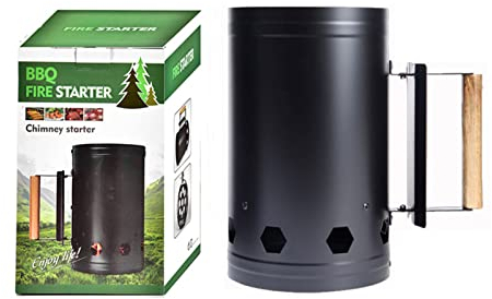 Arrancador de Chimenea de Carbón, Lata de Arranque de Fuego Rápido de Acero Inoxidable Resistente para Cocinar Al Aire Libre, Encendedor de Barbacoa para Camping y Parrilla