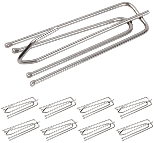 Volumoon 40 Pz Ganchos de Pliegue de Cortina, 6.8cm Acero Inoxidable Ganchos para Cortinas de Riel, Ganchos de Metal para Cortinas para Cortina Pesado
