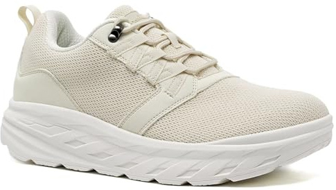 OrthoComfoot Men's Orthopedic Diabetic Wide Walking Shoes: Comfort Cute Plantar Fasciitis Fashion Sneakers, Swollen Soft Ergonomic Shoes with Shock Absorbing for Neuropathy Pain Beige Size 10