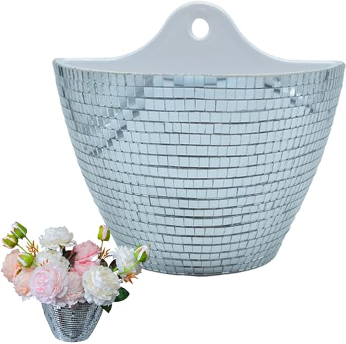 Wandmontierter Disco-Kugel-Pflanzgefäß, Disco-Kugel-Pflanzgefäß - Wand-Blumentopf für den Innenbereich,Disco-Übertopf für Zimmerpflanzen – Disco-Kugelvase, Boho-Pflanztöpfe für Zimmerpflanzen